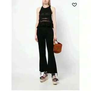 ISABEL MARANT ETOILE BLACK CROCHET FICO POINTELLE RACERBACK TANK TOP 42 FR US XL